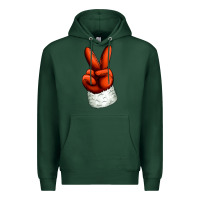 Sports Green Christmas peace hand Premium Hoodie - Jasminsmagicworld