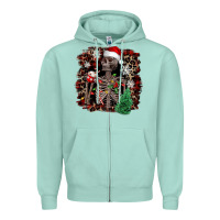 Seafoam Skeleton with coffee cup Christmas Zipper Hoodie - NancyCooperArtShop