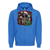 True Royal Skeleton with coffee cup Christmas Zipper Hoodie - NancyCooperArtShop