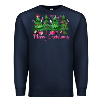 Navy Merry Christmas Nurse trees Premium Sweatshirt - MaliasSmallBusiness