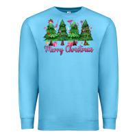 Ocean Blue Merry Christmas Nurse trees Premium Sweatshirt - MaliasSmallBusiness