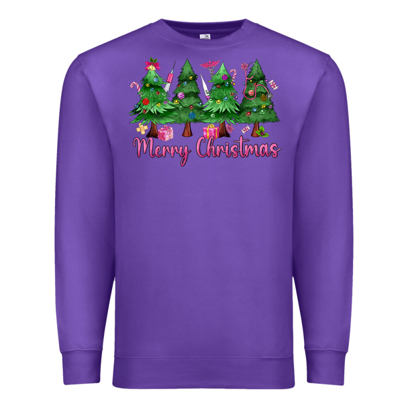 Merry Christmas Nurse Trees Premium Sweatshirt by MaliasSmallBusiness | Teevron
