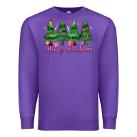 Purple Merry Christmas Nurse trees Premium Sweatshirt - MaliasSmallBusiness