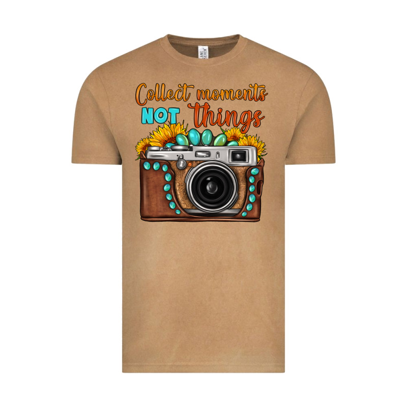 Collect Moments Not Things Sunflower Gemstone Vintage Camera Vintage Tee by FaDigitalArtStudio | Teevron