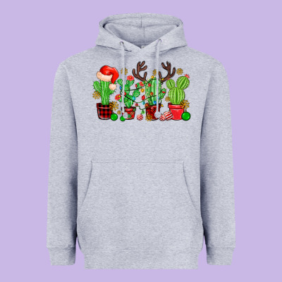Christmas Cactus Heavyweight Hoodie Designed By Maliassmallbusiness