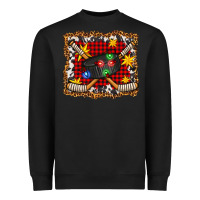 Black hockey christmas with lights and stars Heavyweight Sweatshirt - FaDigitalArtStudio