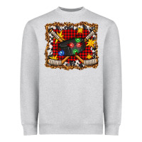 Heather Grey hockey christmas with lights and stars Heavyweight Sweatshirt - FaDigitalArtStudio
