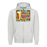 Dove Grey beer and sunshine Zipper Hoodie - Jasminsmagicworld