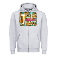 Heather Grey beer and sunshine Zipper Hoodie - Jasminsmagicworld
