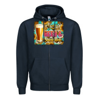 Navy beer and sunshine Zipper Hoodie - Jasminsmagicworld