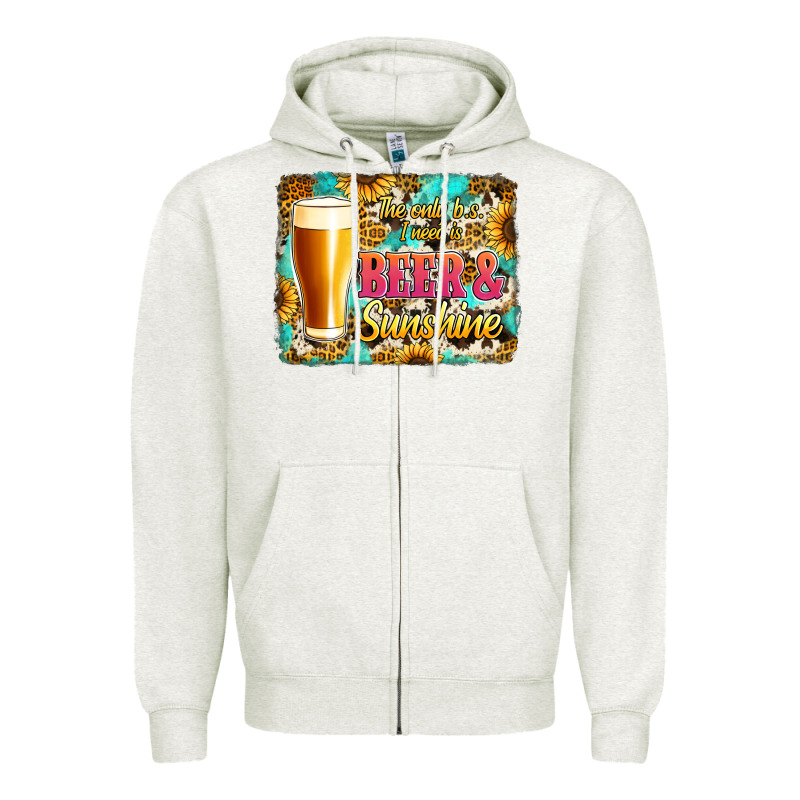 Beer And Sunshine Zipper Hoodie by Jasminsmagicworld | Teevron