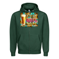 Sports Green beer and sunshine Zipper Hoodie - Jasminsmagicworld