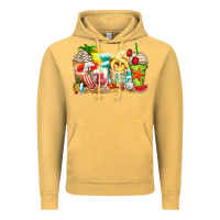 Vintage Mustard summer vibes coffee cups Vintage Hoodie - Zillion Design Studio