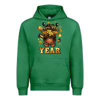 Emerald happy new year afro messy bun Urban Hoodie - texasbilliewilder