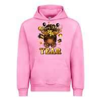 Fuchsia Pink happy new year afro messy bun Urban Hoodie - texasbilliewilder