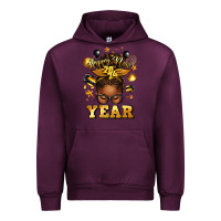 Mauve Wine happy new year afro messy bun Urban Hoodie - texasbilliewilder