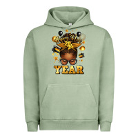 Pigment Oil Green happy new year afro messy bun Urban Hoodie - texasbilliewilder