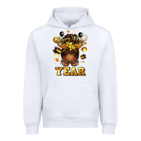 White happy new year afro messy bun Urban Hoodie - texasbilliewilder