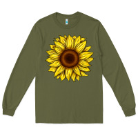 Army Green sunflower Long Sleeve Tee - Artiststas
