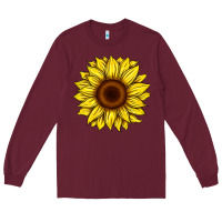 Burgundy sunflower Long Sleeve Tee - Artiststas