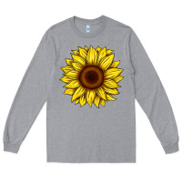 Heather Grey sunflower Long Sleeve Tee - Artiststas
