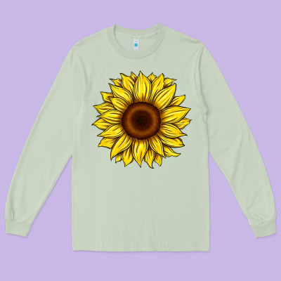 Sunflower Long Sleeve Tee Designed By Artiststas