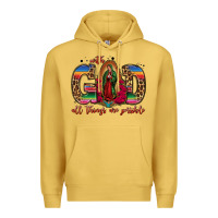 Antique Gold with god all things are possible lady of guadalupe Premium Hoodie - Jasminsmagicworld