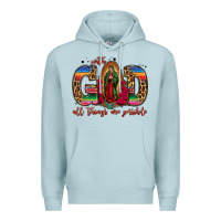 Blue Mist with god all things are possible lady of guadalupe Premium Hoodie - Jasminsmagicworld