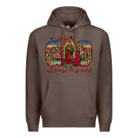 Coffee with god all things are possible lady of guadalupe Premium Hoodie - Jasminsmagicworld