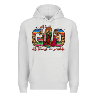 Dove Grey with god all things are possible lady of guadalupe Premium Hoodie - Jasminsmagicworld