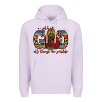 Lilac with god all things are possible lady of guadalupe Premium Hoodie - Jasminsmagicworld