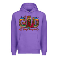 Purple with god all things are possible lady of guadalupe Premium Hoodie - Jasminsmagicworld
