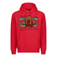 Red with god all things are possible lady of guadalupe Premium Hoodie - Jasminsmagicworld