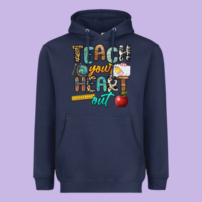 Teach Your Heart Out Heavyweight Hoodie Designed By Nancycooperartshop