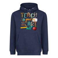 Navy teach your heart out Heavyweight Hoodie - NancyCooperArtShop