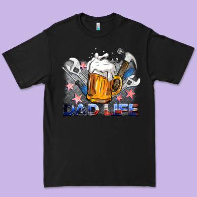 Dad Life Beer And Tools Premium Tee Designed By Barkaloodesign