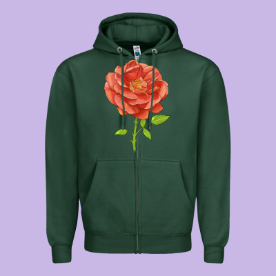All A Twitter Rose Zipper Hoodie Designed By Lillyallendesigns