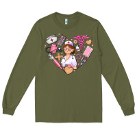Army Green nurse and nurse element heart Long Sleeve Tee - AdoDesignShop
