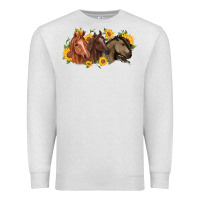Oatmeal Heather western horses Premium Sweatshirt - MaliasSmallBusiness