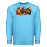 Ocean Blue western horses Premium Sweatshirt - MaliasSmallBusiness