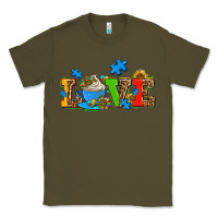 Army Green autism coffee cup with sunflower Classic Tee - AdoDesignShop