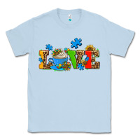 Dusty Blue autism coffee cup with sunflower Classic Tee - AdoDesignShop