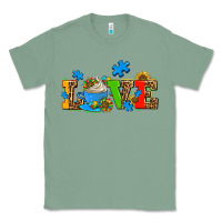 Sage autism coffee cup with sunflower Classic Tee - AdoDesignShop