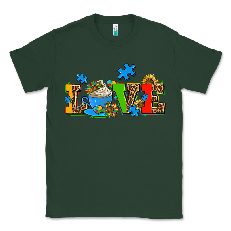 Autism Coffee Cup With Sunflower Classic Tee by AdoDesignShop | Teevron