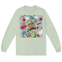 Matcha school bus back to school seamless pattern Long Sleeve Tee - BundleAndBundleShop