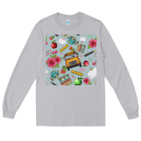 Moon Dust school bus back to school seamless pattern Long Sleeve Tee - BundleAndBundleShop