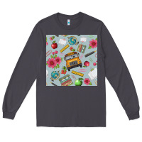 Smoke school bus back to school seamless pattern Long Sleeve Tee - BundleAndBundleShop