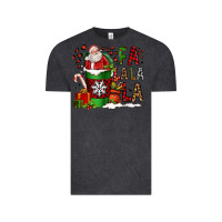 Vintage Black fa la la la la christmas santa claus coffee cup Vintage Tee - FaDigitalArtStudio