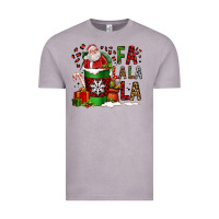 Fa La La La La Christmas Santa Claus Coffee Cup Vintage Tee | Teevron