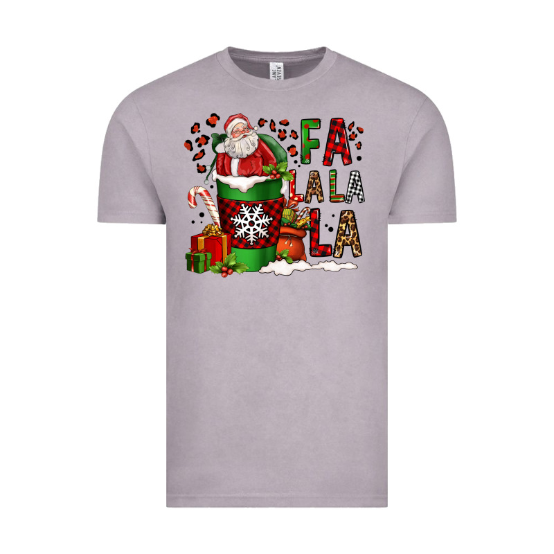 Fa La La La La Christmas Santa Claus Coffee Cup Vintage Tee by FaDigitalArtStudio | Teevron